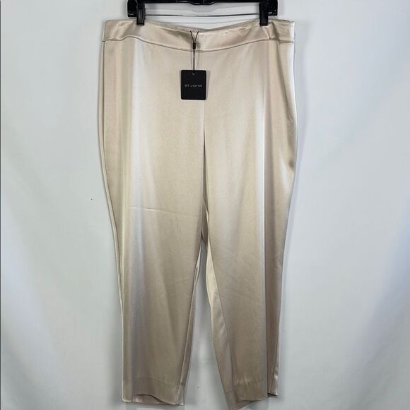 NWT St John Emma Fit Cream Pants